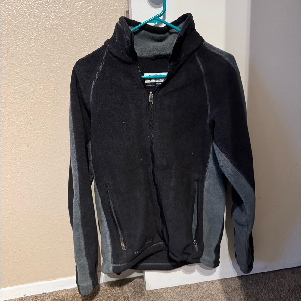Black and Gray Performance Jacket with High Collar